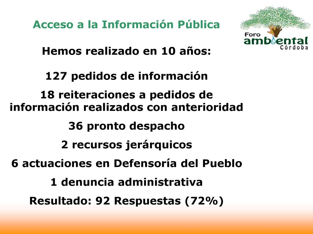 Acceso a la Información Pública Hemos realizado en 10 años: