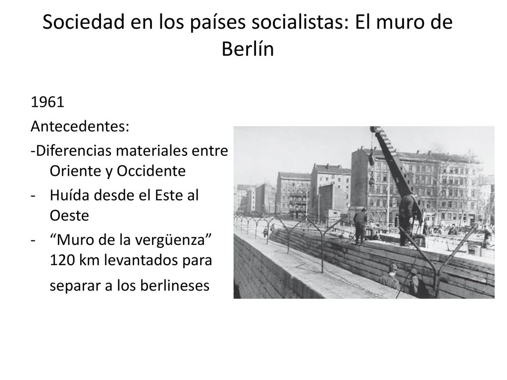 Sociedad en los países socialistas: El muro de Berlín
