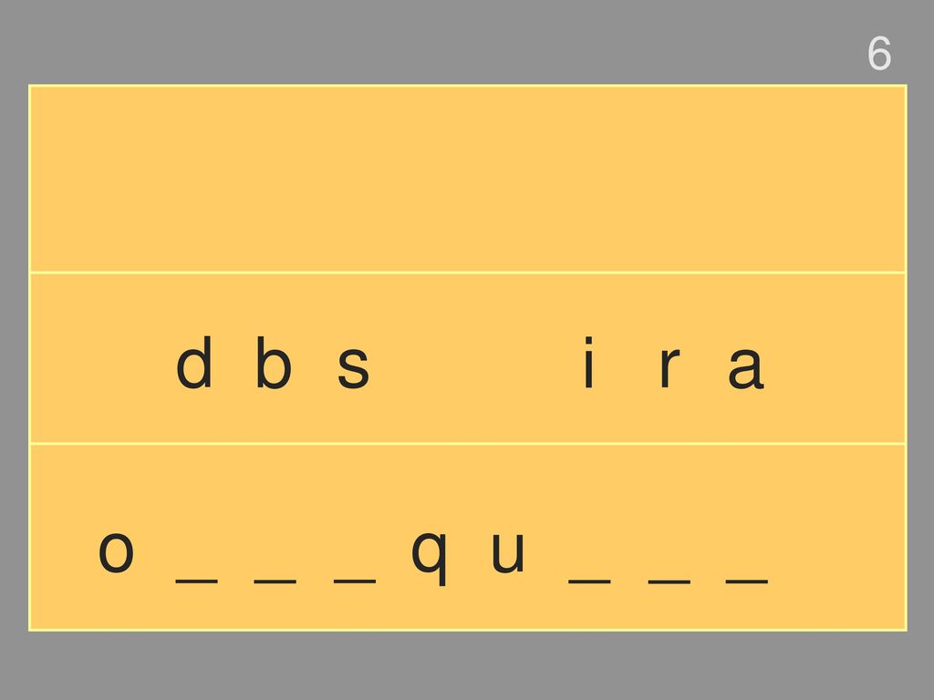 6 d b s i r a o _ _ _ q u _ _ _