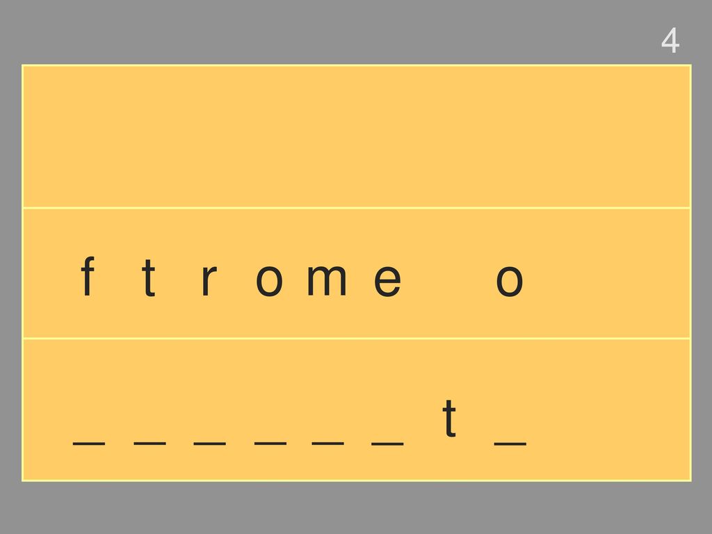 4 f t r o m e o _ _ _ _ _ _ t _