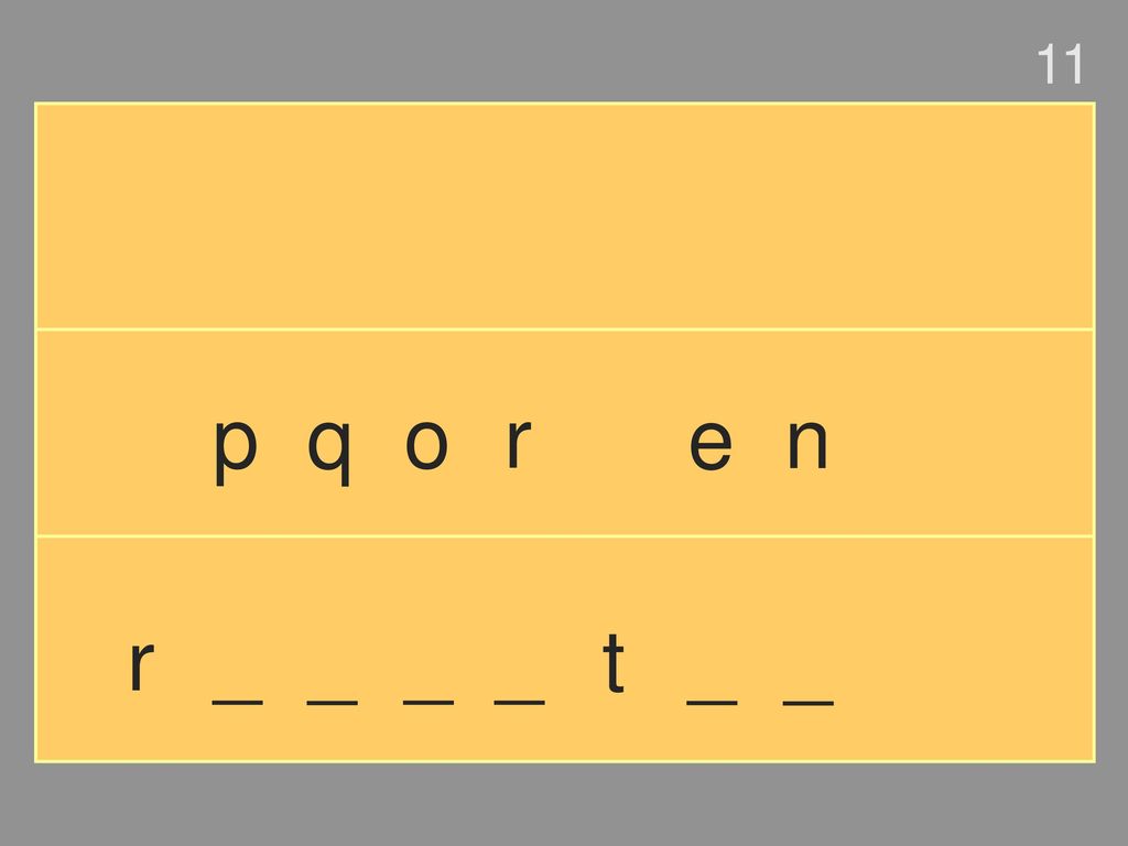 11 p q o r e n r _ _ _ _ t _ _