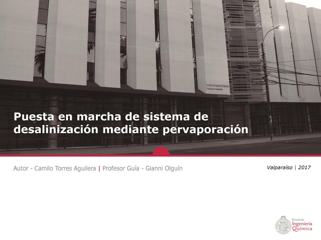 Puesta en marcha de sistema de desalinización mediante pervaporación