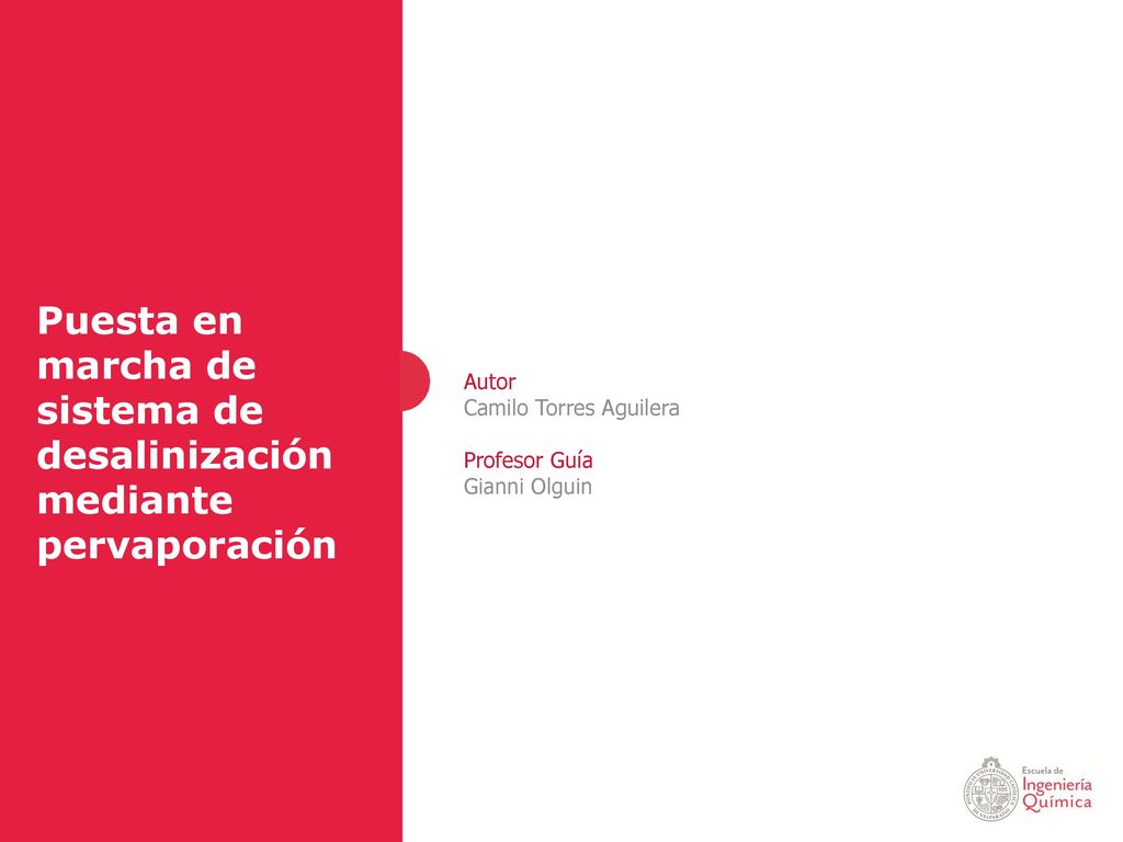 Puesta en marcha de sistema de desalinización mediante pervaporación