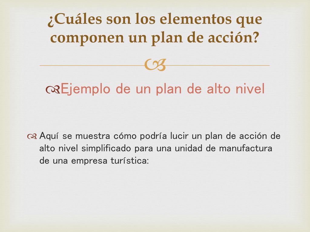 ¿Cuáles son los elementos que componen un plan de acción