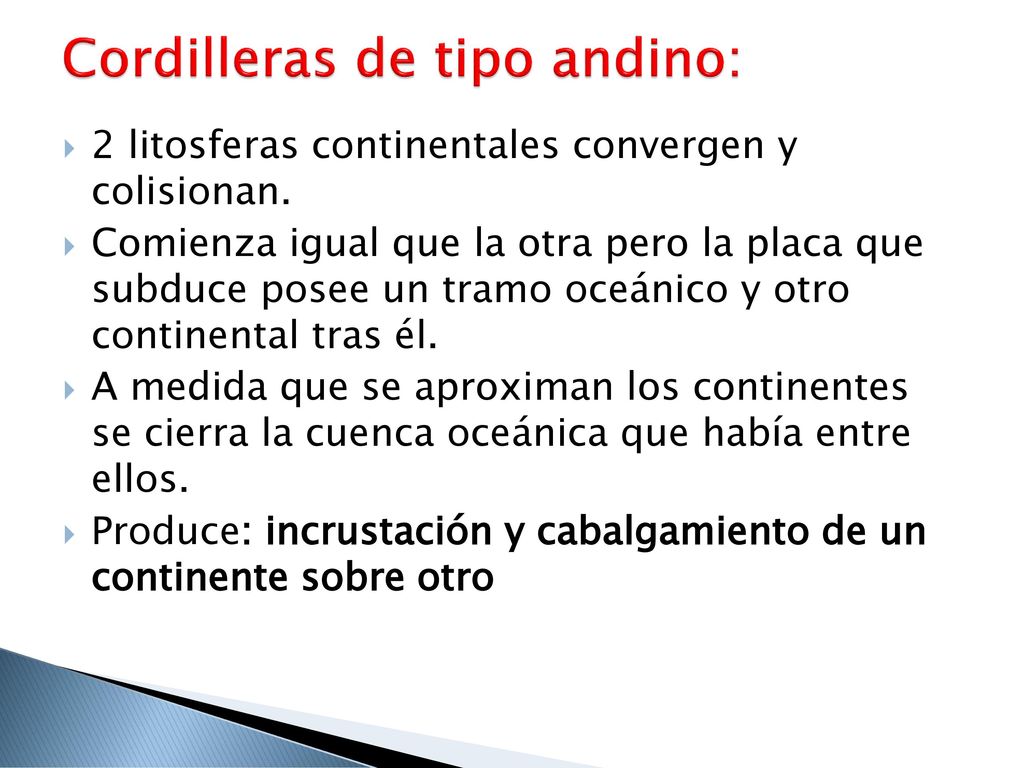 Cordilleras de tipo andino: