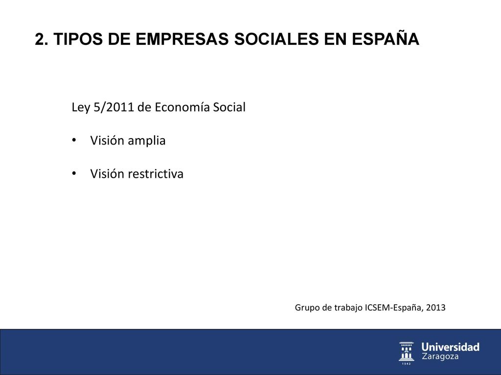 2. TIPOS DE EMPRESAS SOCIALES EN ESPAÑA