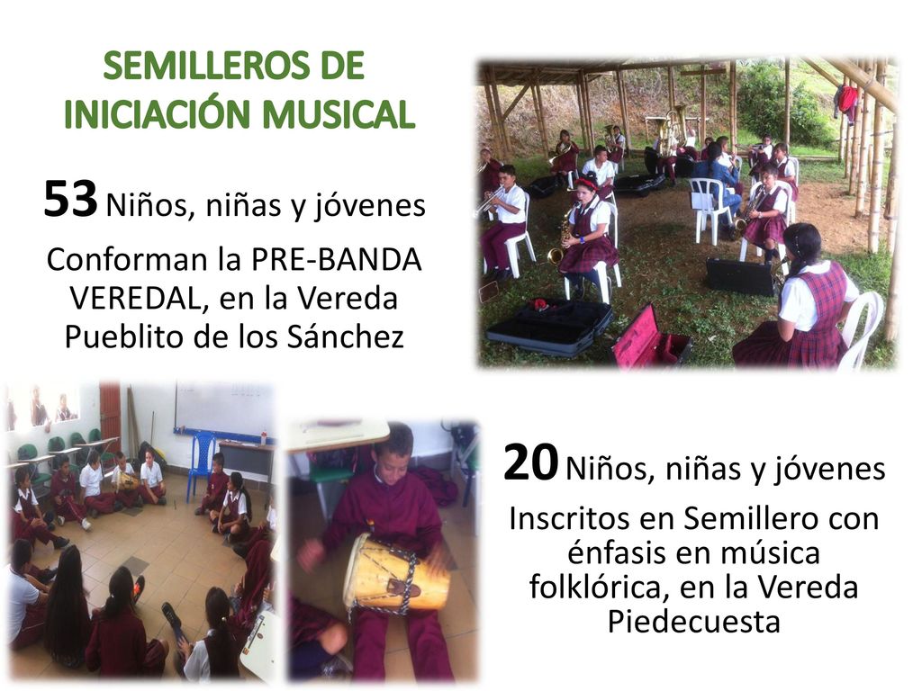 Conforman la PRE-BANDA VEREDAL, en la Vereda Pueblito de los Sánchez