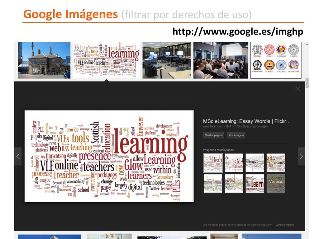 Google Imágenes (filtrar por derechos de uso)