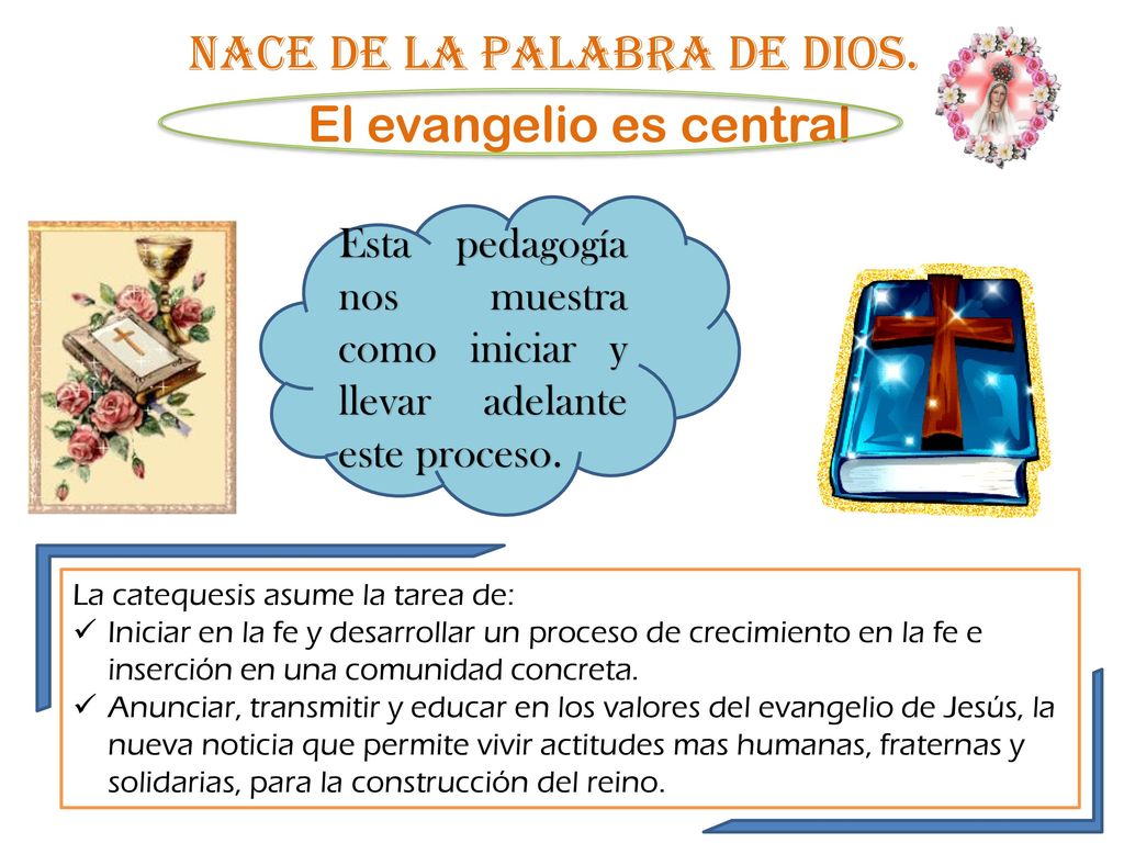Nace de la palabra de Dios. El evangelio es central