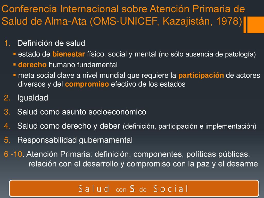 Conferencia Internacional sobre Atención Primaria de Salud de Alma-Ata (OMS-UNICEF, Kazajistán, 1978)