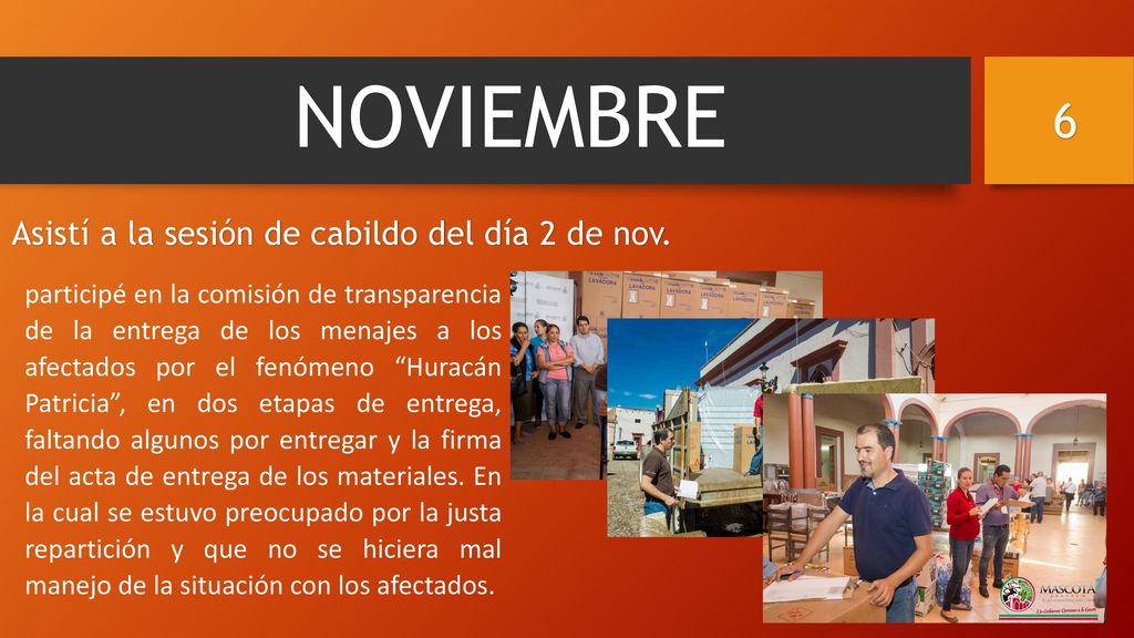 Asistí a la sesión de cabildo del día 2 de nov.