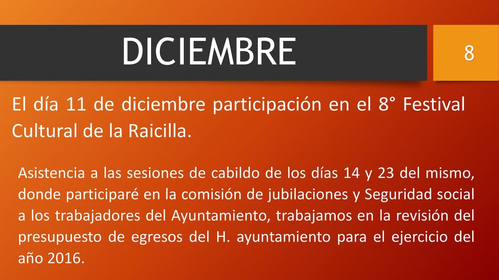DICIEMBRE 8. El día 11 de diciembre participación en el 8° Festival Cultural de la Raicilla.