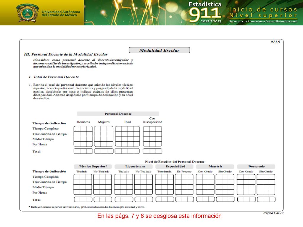 En las págs. 7 y 8 se desglosa esta información