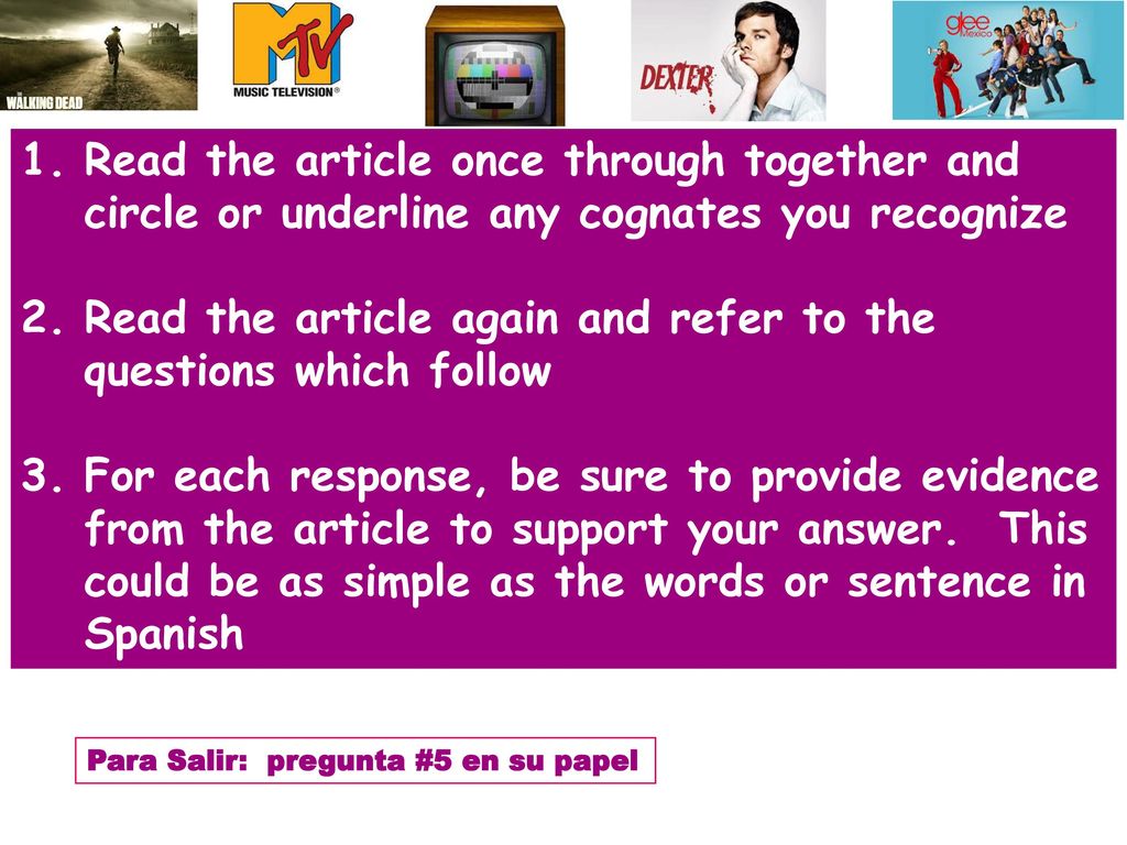 Read the article again and refer to the questions which follow