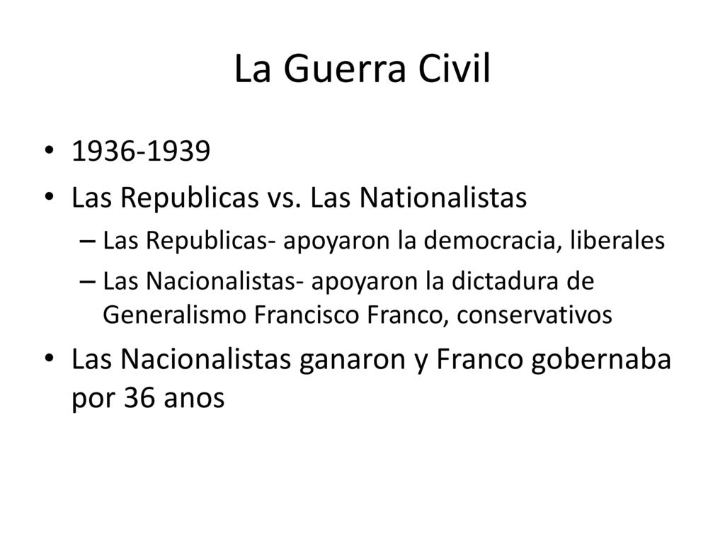 La Guerra Civil Las Republicas vs. Las Nationalistas