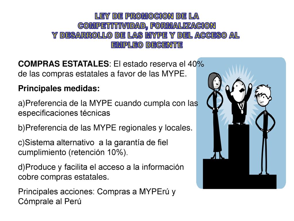COMPETITIVIDAD, FORMALIZACION Y DESARROLLO DE LAS MYPE Y DEL ACCESO AL