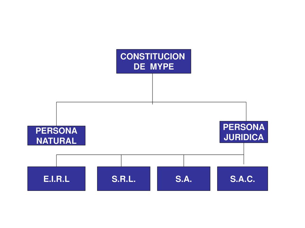 CONSTITUCION DE MYPE PERSONA JURIDICA PERSONA NATURAL E.I.R.L S.R.L. S.A. S.A.C.