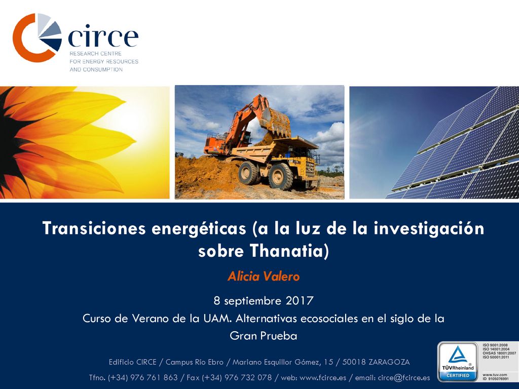 Transiciones energéticas (a la luz de la investigación sobre Thanatia)