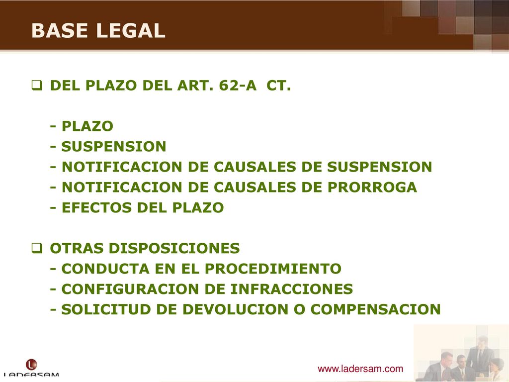 BASE LEGAL DEL PLAZO DEL ART. 62-A CT. - PLAZO - SUSPENSION