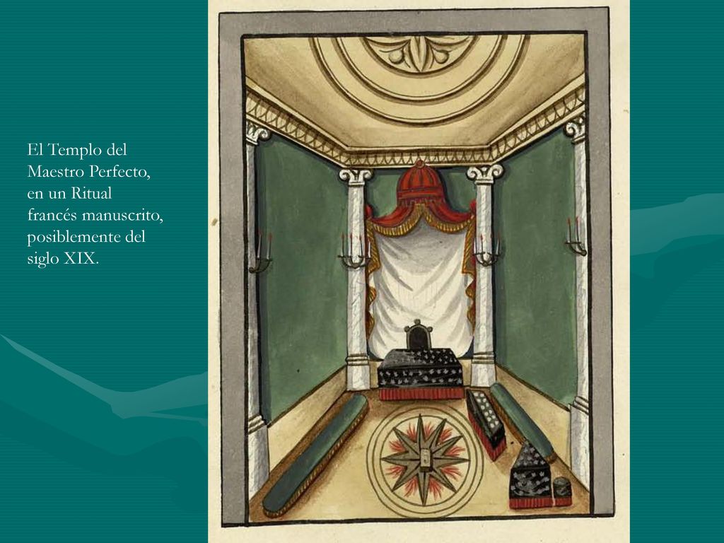 El Templo del Maestro Perfecto, en un Ritual francés manuscrito, posiblemente del siglo XIX.