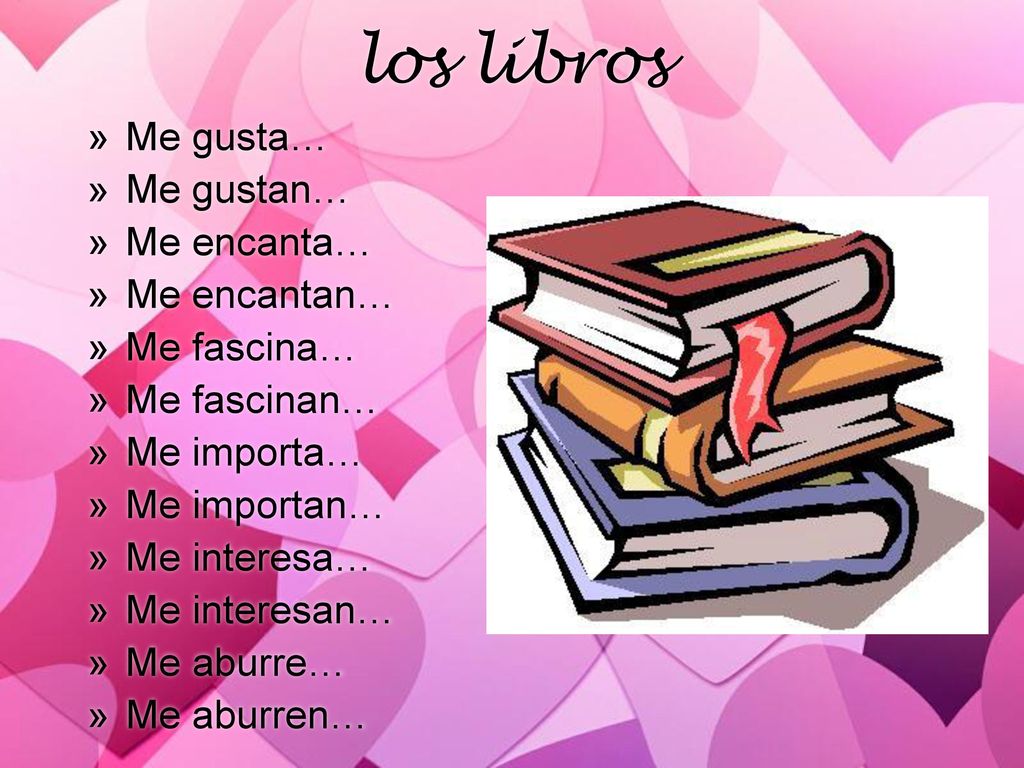 los libros Me gusta… Me gustan… Me encanta… Me encantan… Me fascina…