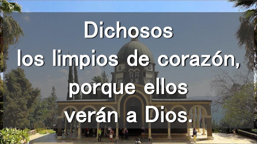 Dichosos los limpios de corazón, porque ellos verán a Dios.