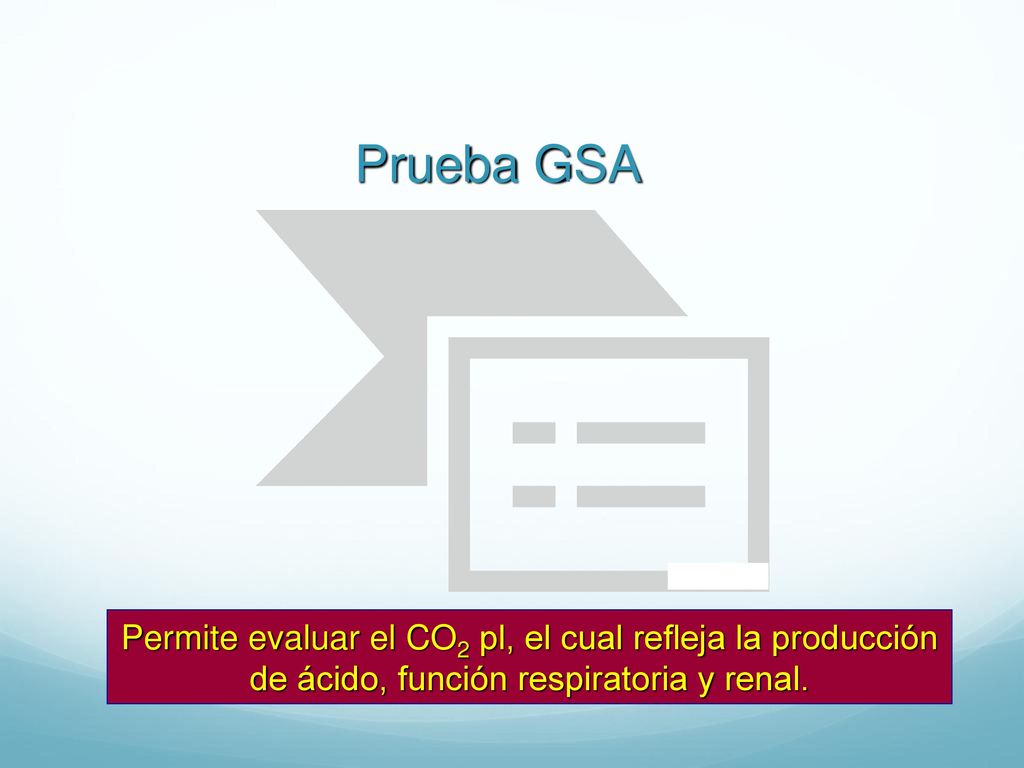 Prueba GSA Permite evaluar el CO2 pl, el cual refleja la producción