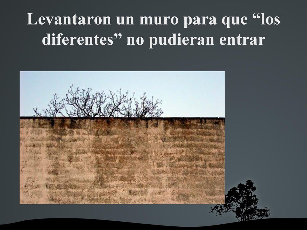 Levantaron un muro para que los diferentes no pudieran entrar
