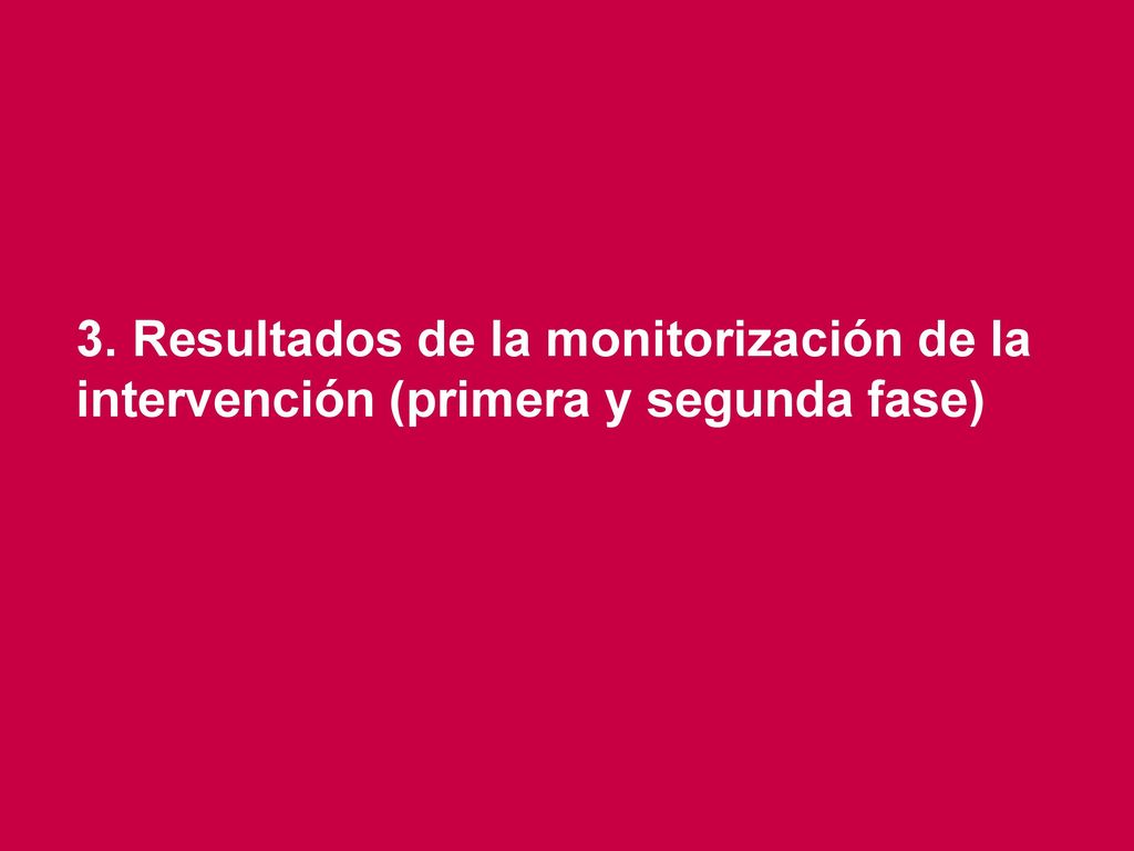 3. Resultados de la monitorización de la intervención (primera y segunda fase)