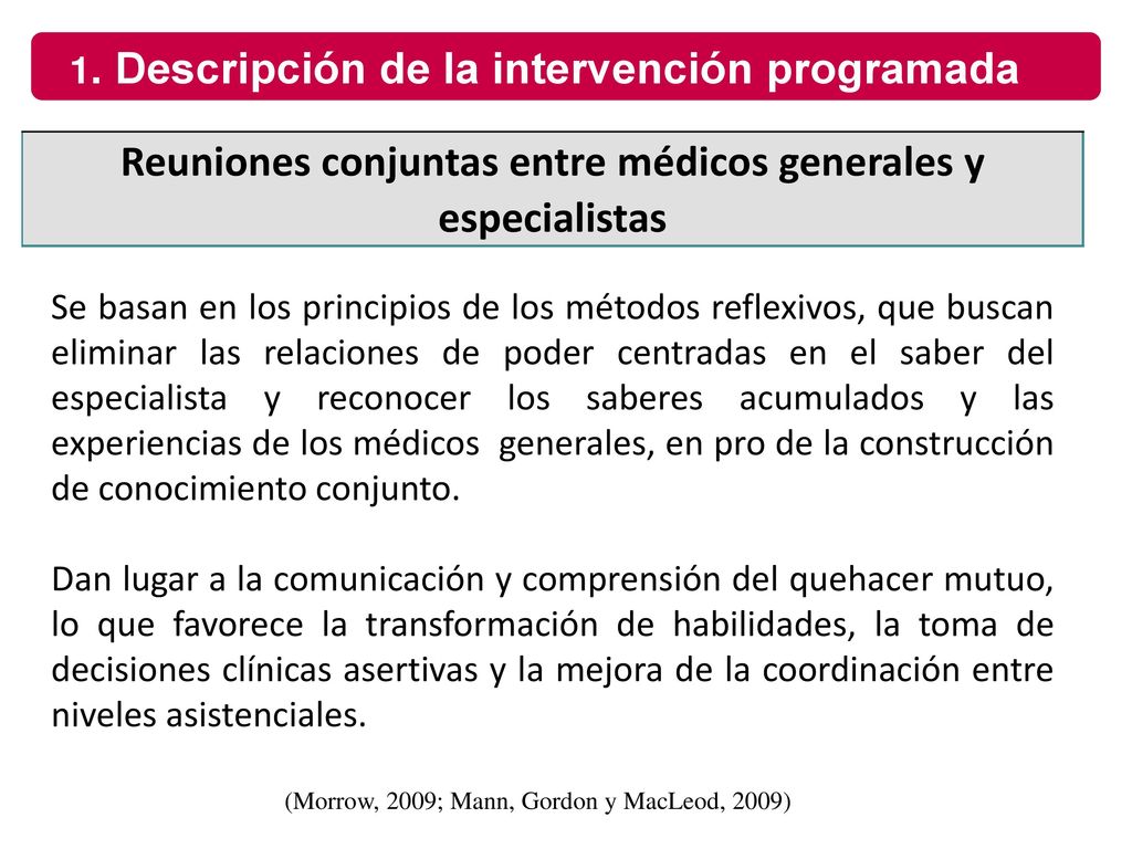 Reuniones conjuntas entre médicos generales y especialistas