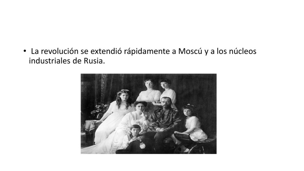 La revolución se extendió rápidamente a Moscú y a los núcleos industriales de Rusia.