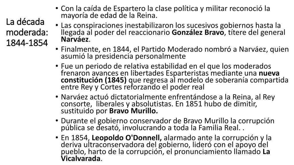 Con la caída de Espartero la clase política y militar reconoció la mayoría de edad de la Reina.