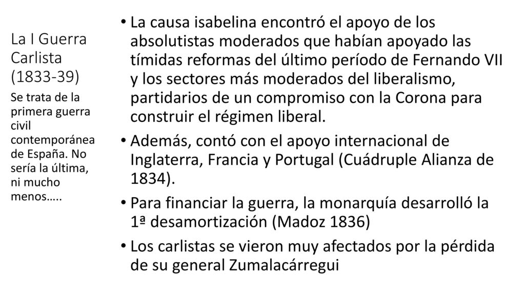 La I Guerra Carlista ( )