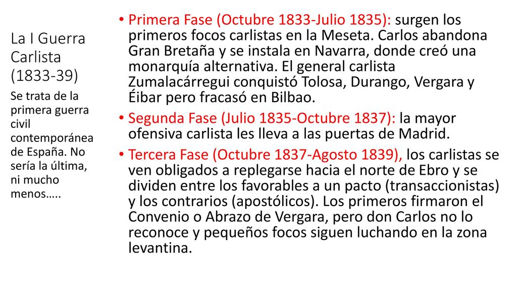 La I Guerra Carlista ( )