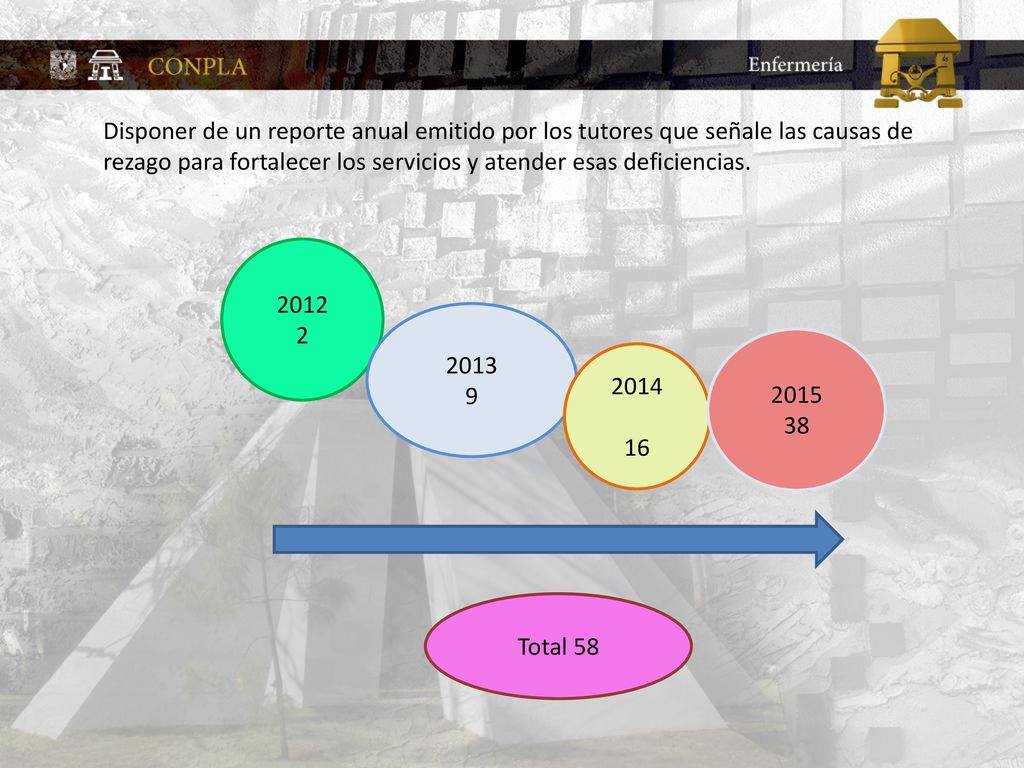 Disponer de un reporte anual emitido por los tutores que señale las causas de rezago para fortalecer los servicios y atender esas deficiencias.