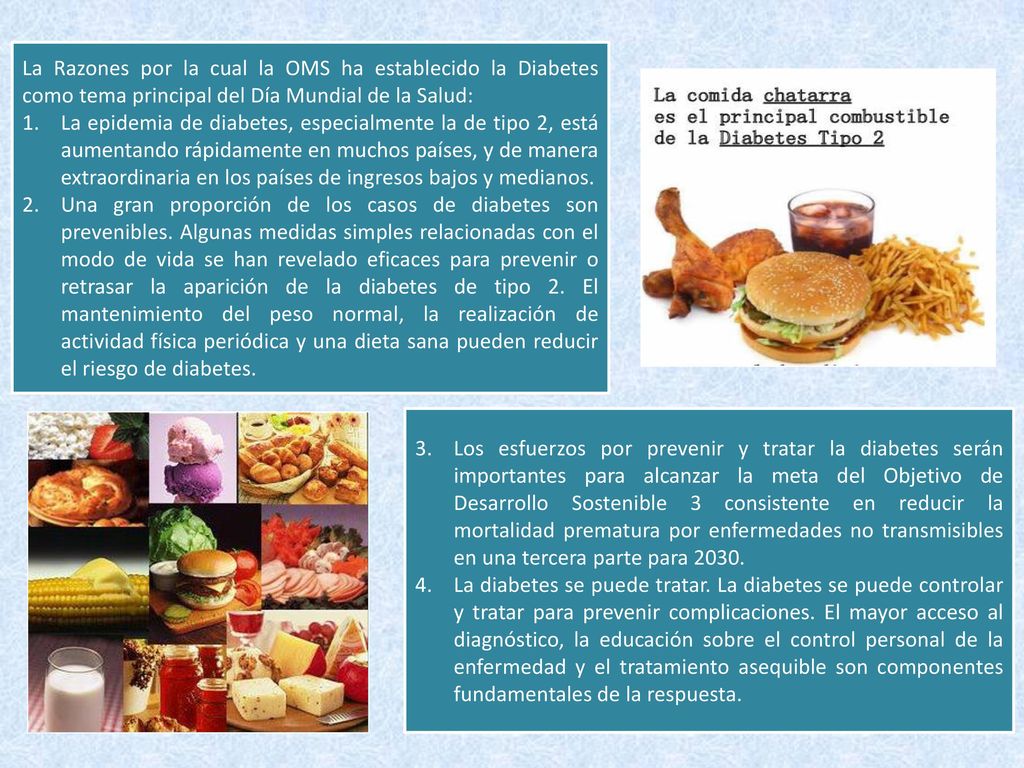 La Razones por la cual la OMS ha establecido la Diabetes como tema principal del Día Mundial de la Salud: