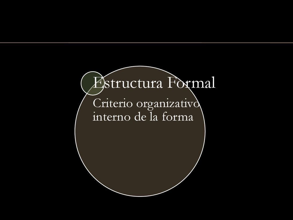 Estructura Formal Criterio organizativo interno de la forma