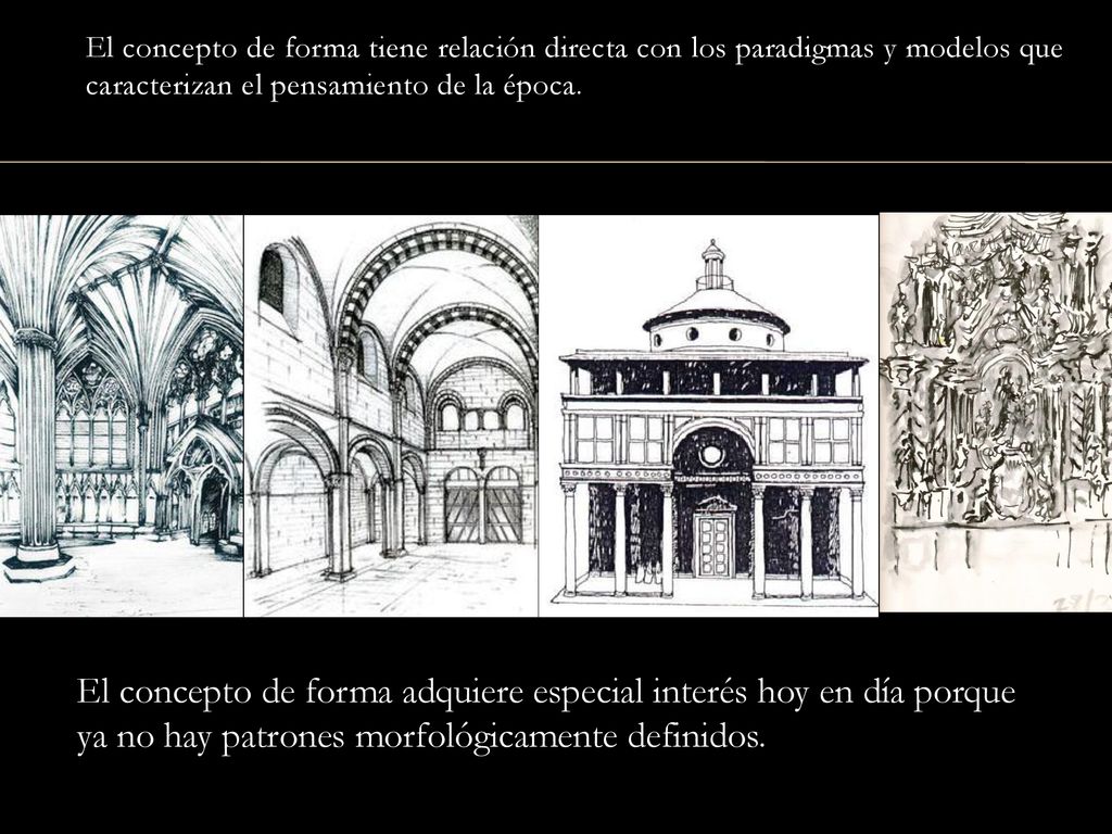 El concepto de forma tiene relación directa con los paradigmas y modelos que caracterizan el pensamiento de la época.