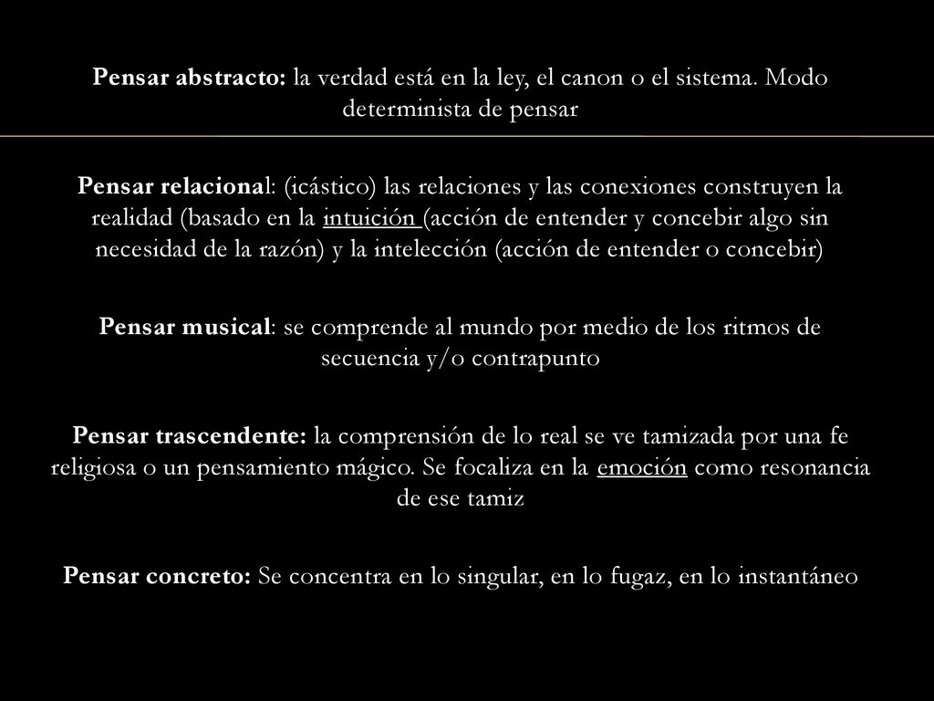 Pensar abstracto: la verdad está en la ley, el canon o el sistema