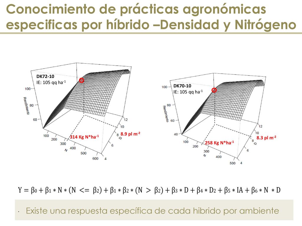 Conocimiento de prácticas agronómicas especificas por híbrido –Densidad y Nitrógeno