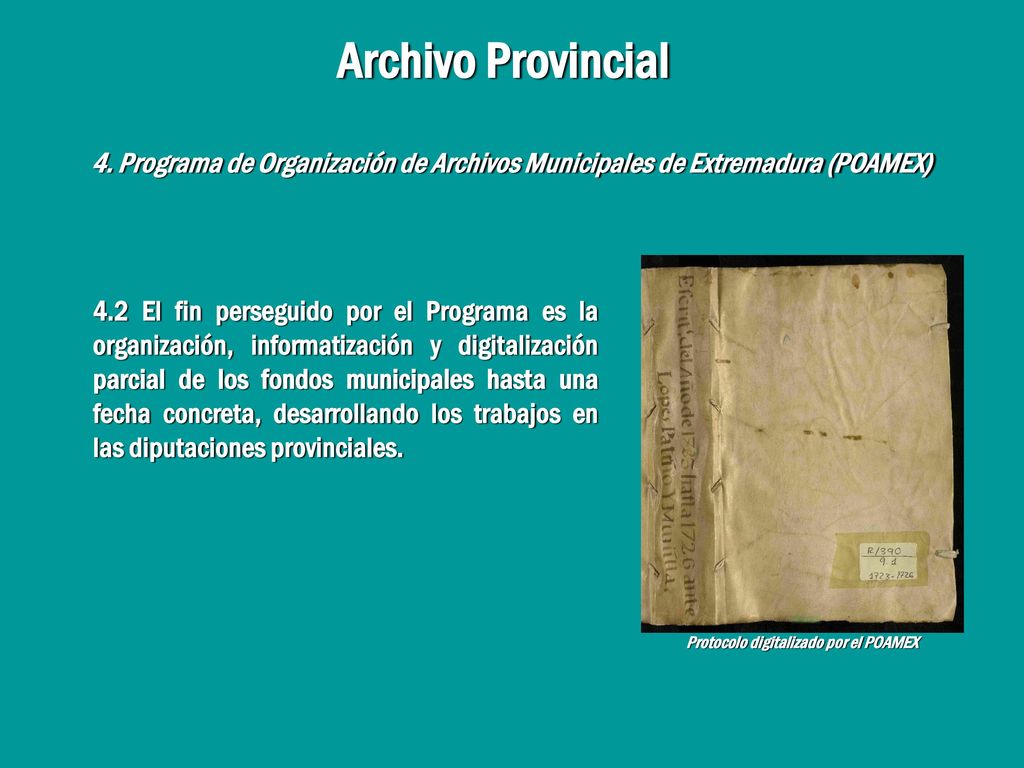 Archivo Provincial 15 años de asesoramiento y asistencia técnica a los  archivos municipales de la Provincia de Badajoz ppt descargar