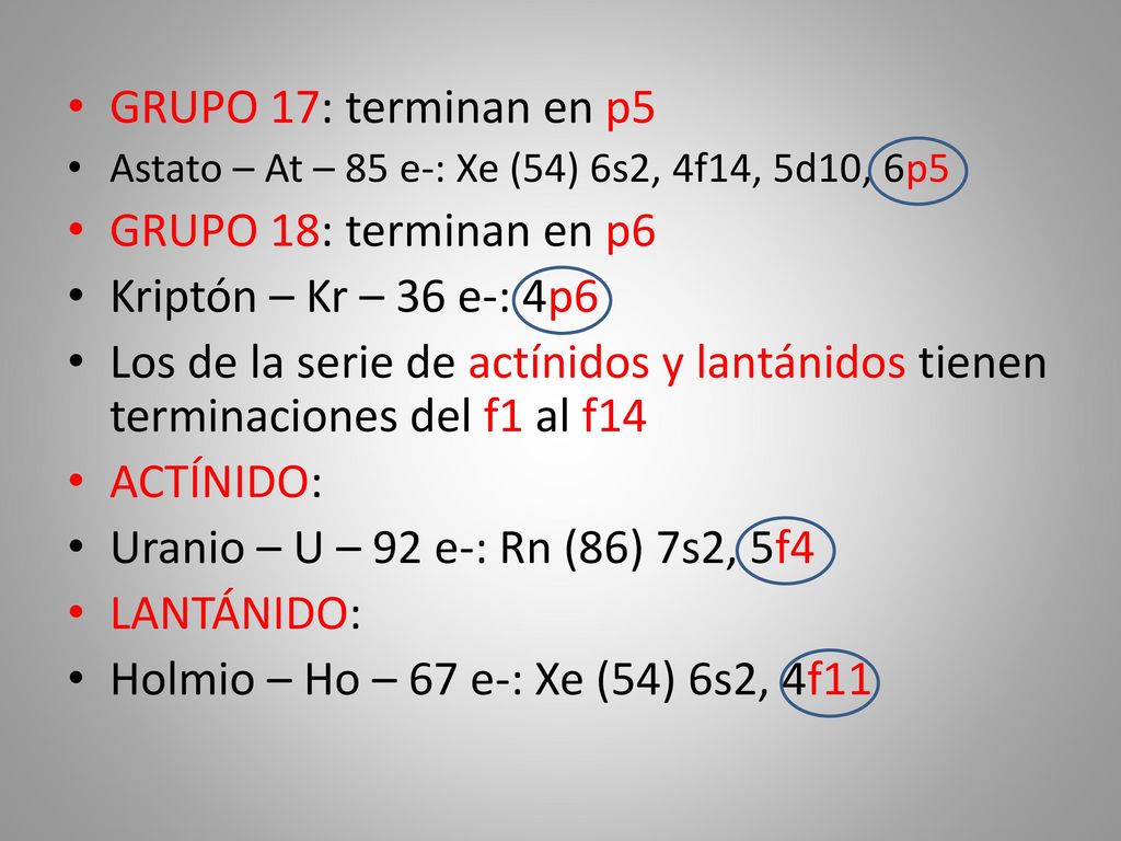 GRUPO 17: terminan en p5 GRUPO 18: terminan en p6