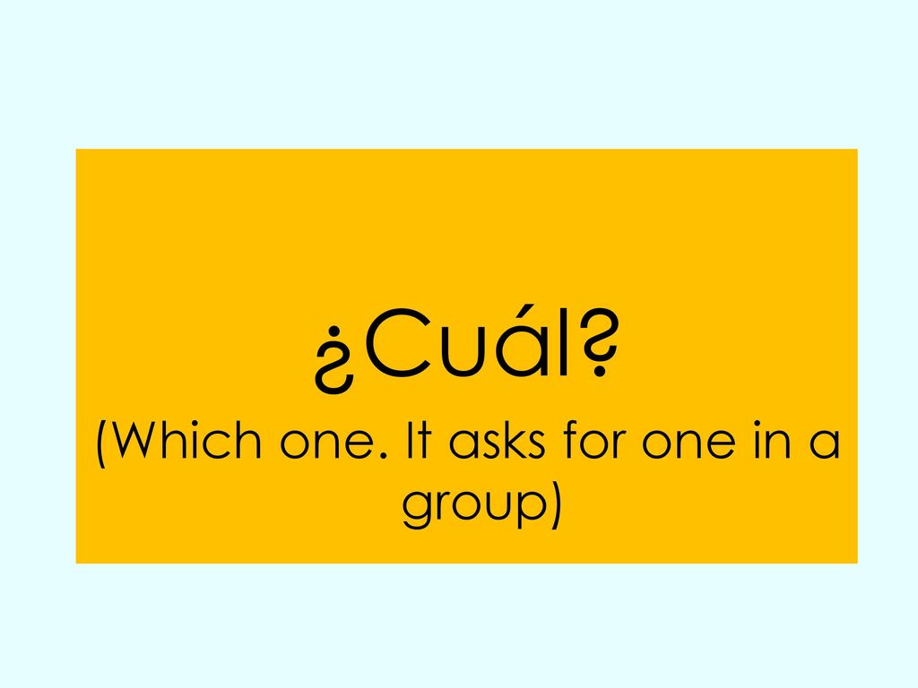 (Which one. It asks for one in a group)