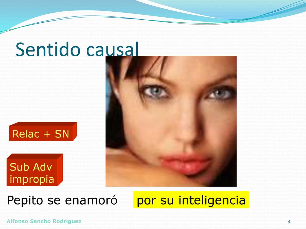 Sentido causal Pepito se enamoró por su inteligencia