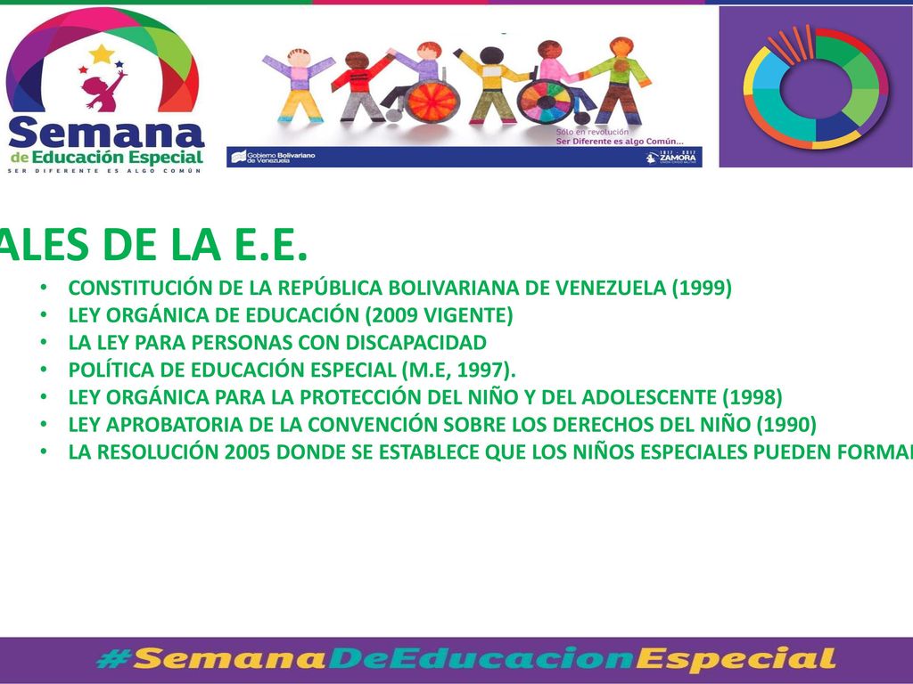 BASES LEGALES DE LA E.E. CONSTITUCIÓN DE LA REPÚBLICA BOLIVARIANA DE VENEZUELA (1999) LEY ORGÁNICA DE EDUCACIÓN (2009 VIGENTE)