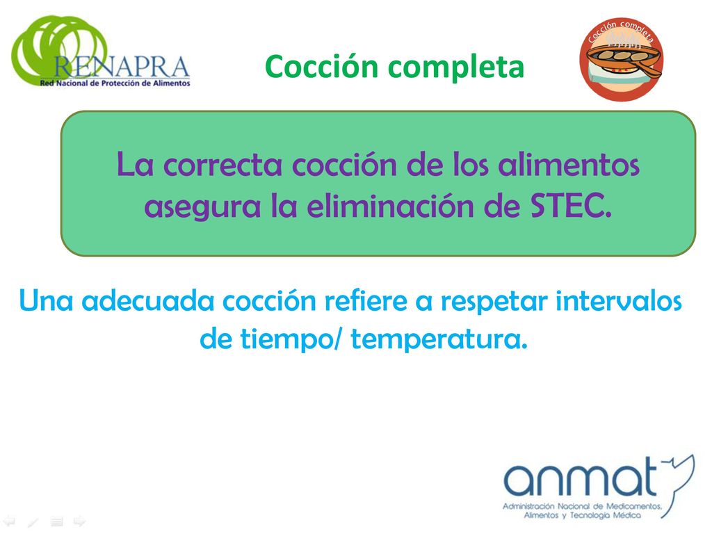 La correcta cocción de los alimentos asegura la eliminación de STEC.
