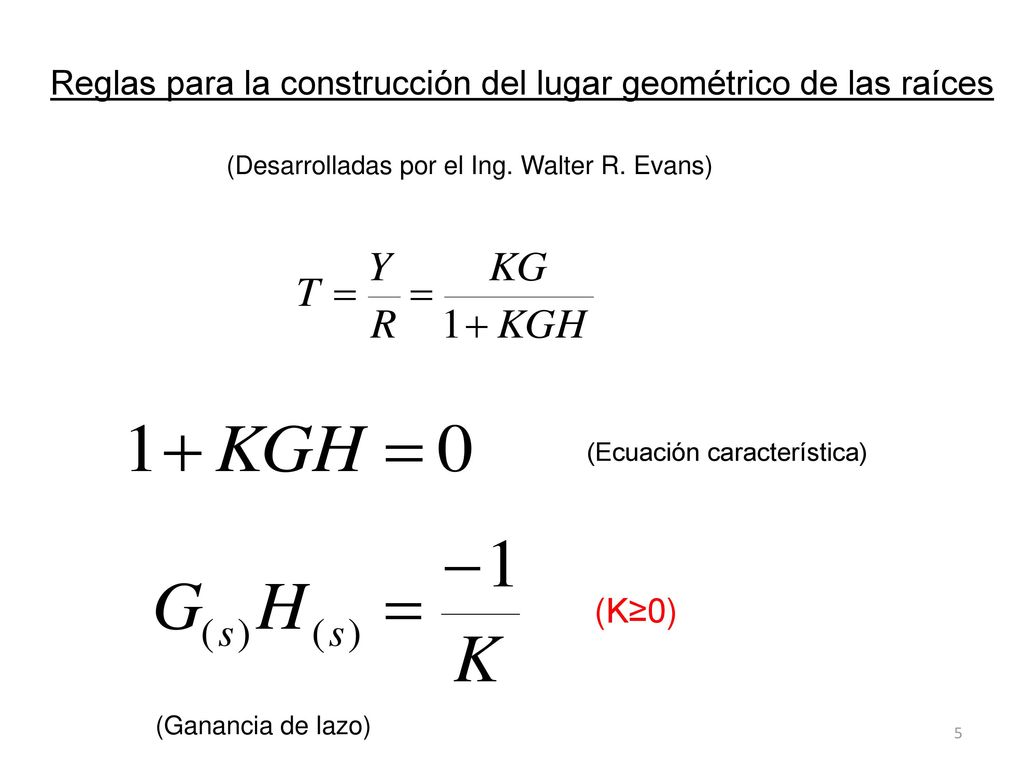 Reglas para la construcción del lugar geométrico de las raíces