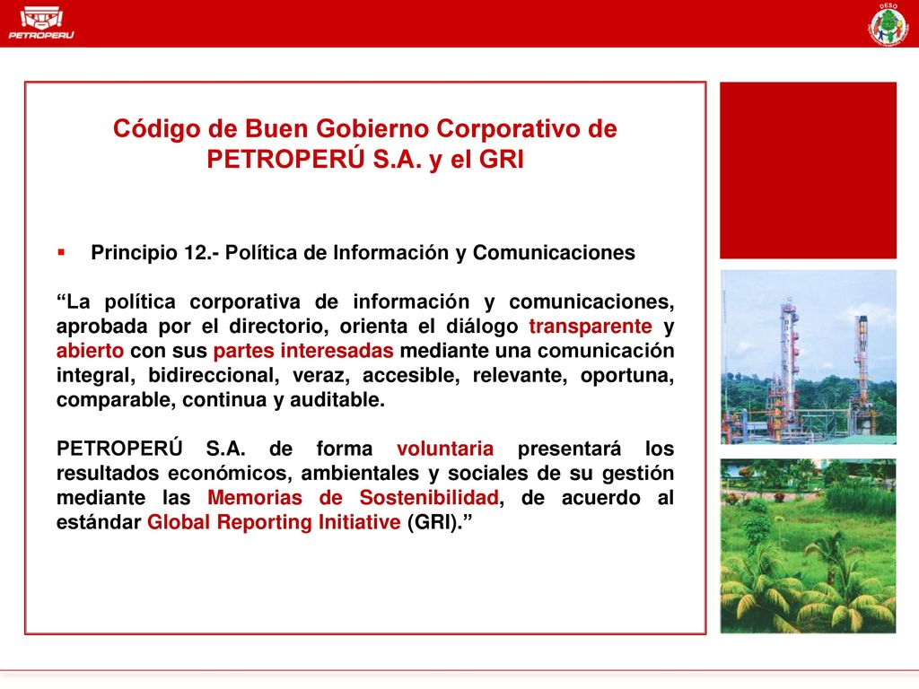 Código de Buen Gobierno Corporativo de PETROPERÚ S.A. y el GRI