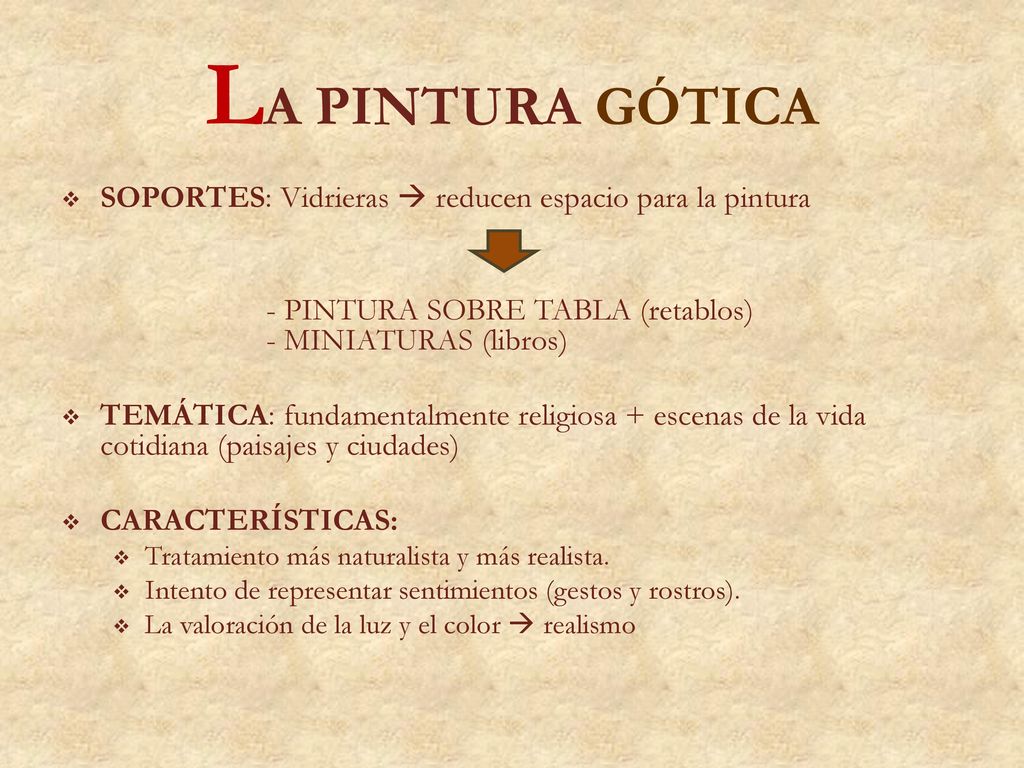 LA PINTURA GÓTICA SOPORTES: Vidrieras  reducen espacio para la pintura.