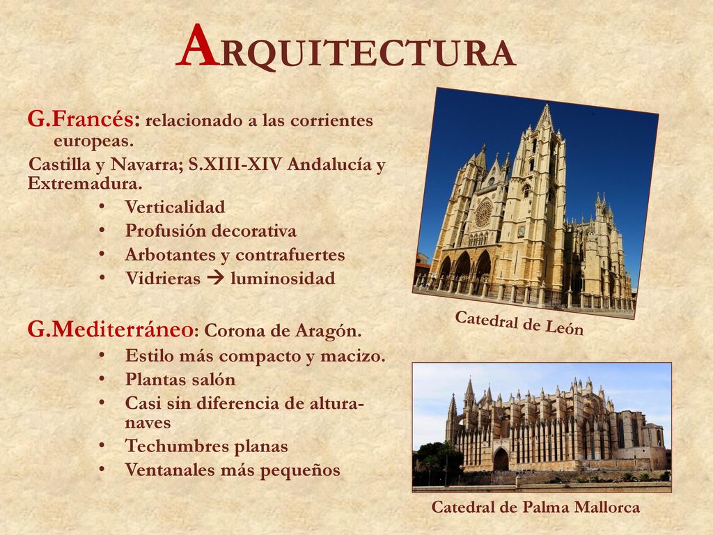 ARQUITECTURA G.Francés: relacionado a las corrientes europeas.
